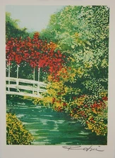 Raphael ROBIC - Estampe - Lithographie - Pont à Giverny
