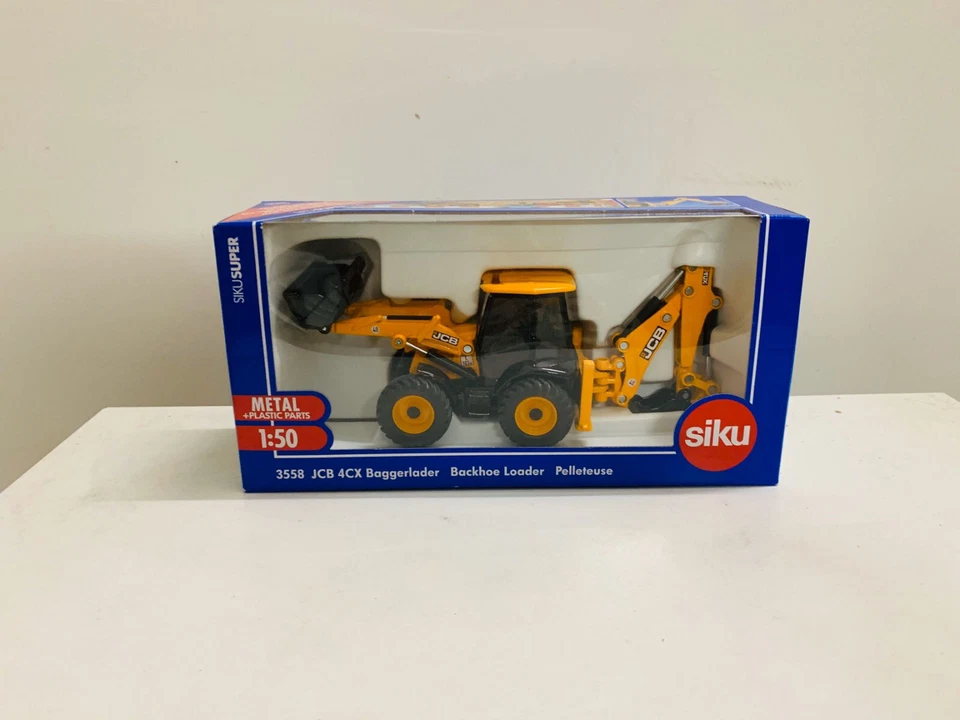Siku 3558 JCB 4CX Baggerlader Backhoe Loader Pelleteuse 1/50 Metal Model New - Image 2 of 4