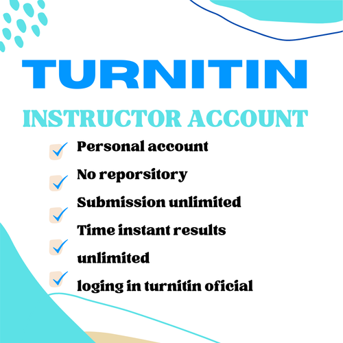 TURNITIN INSTRUCTOR ACCOUNT  6 MONTH