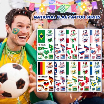 10 Sheets World Cup 2026 Temporary Face Tattoos Stickers
