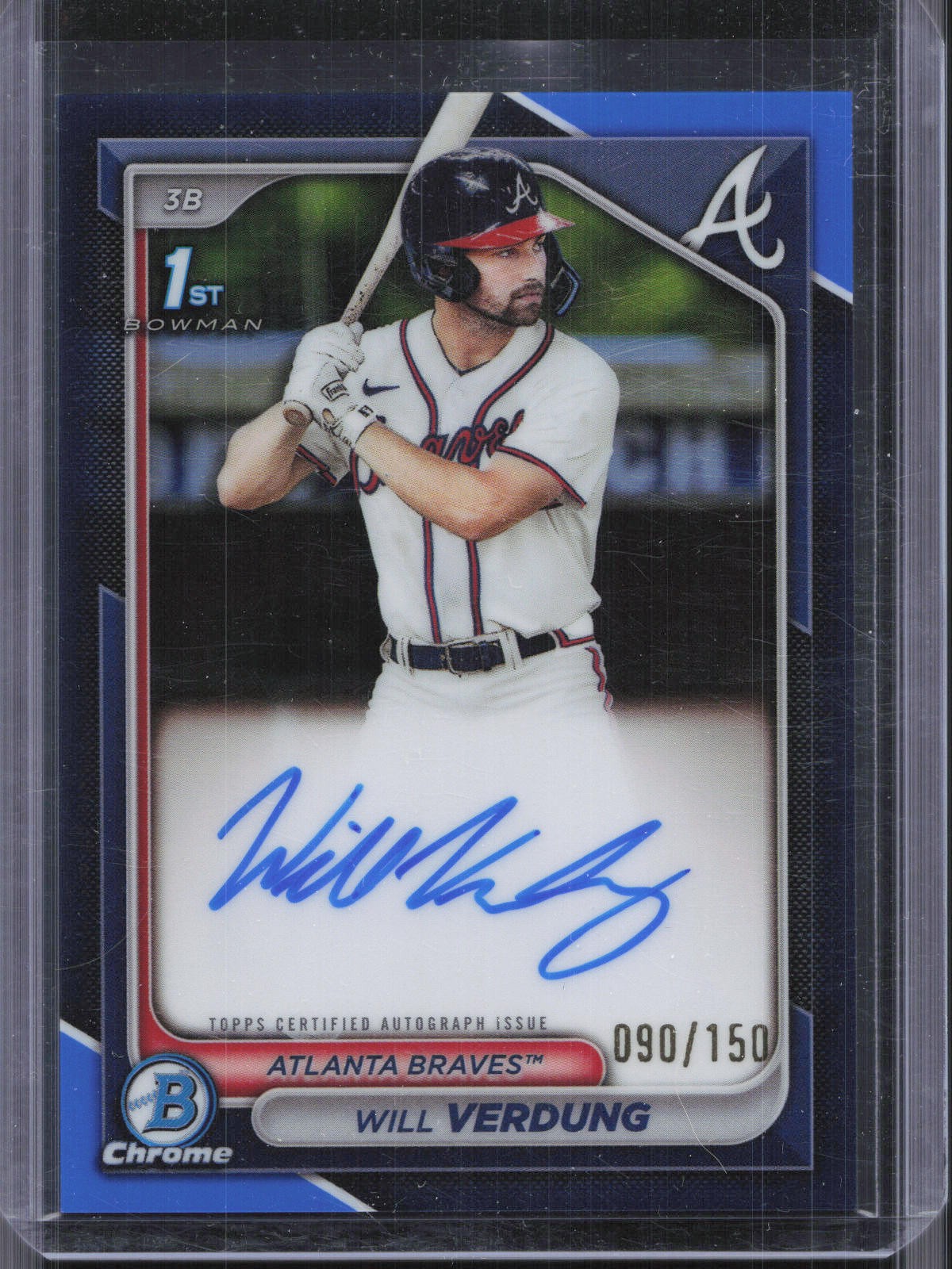 2024 Bowman Chrome #CPA-WV Will Verdung Blue Refractor Auto #/150