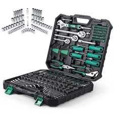 Best Towallmark 213 Piece Mechanic Tool Set and Socket Wrench Set SAE Metric