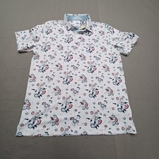 Puma Golf Polo Shirt Mens Medium White Floral Print Performance 624489-02