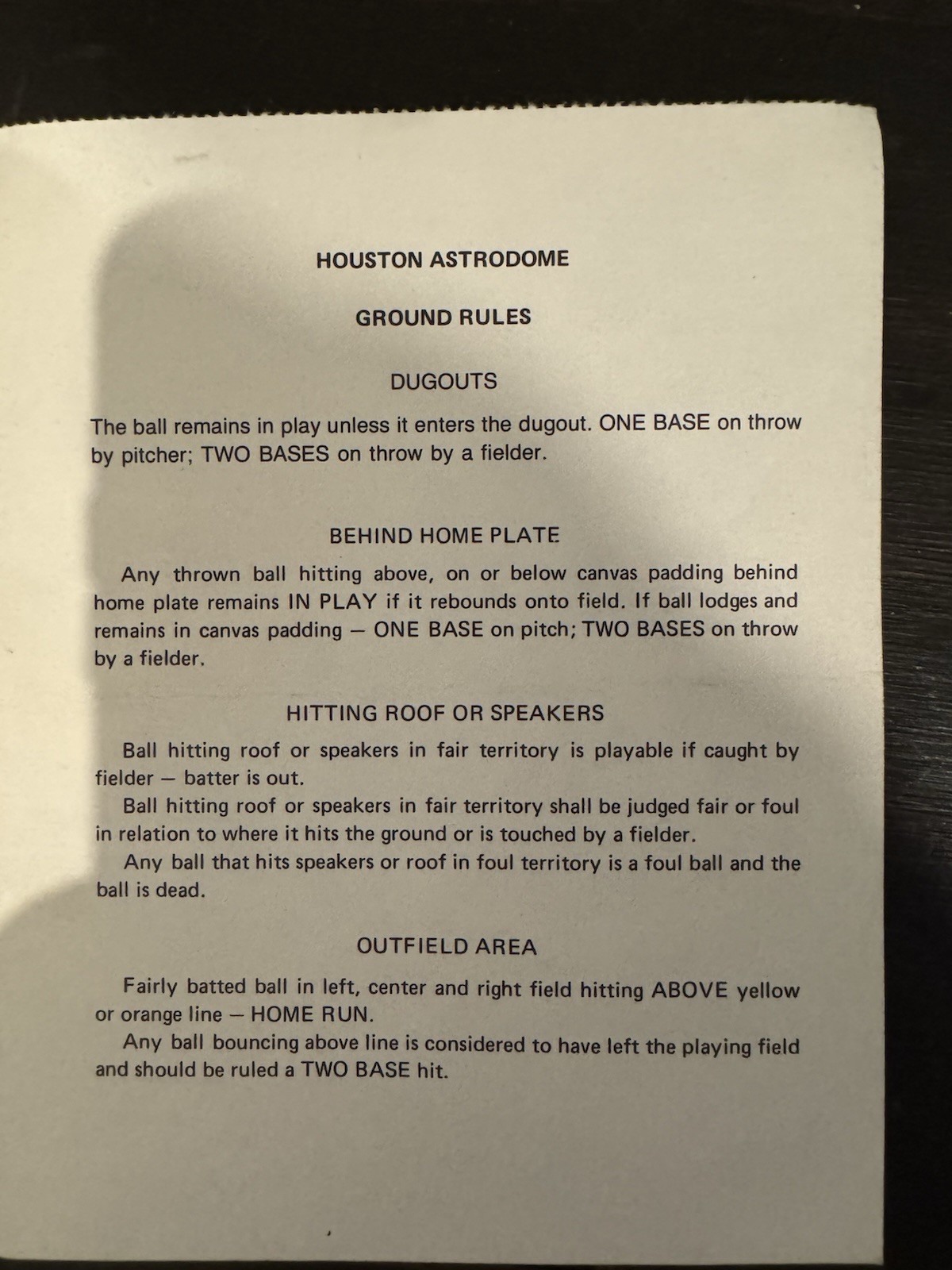 Original 1997 Houston Line Up Sheet Signed By Manager thumbnail 2