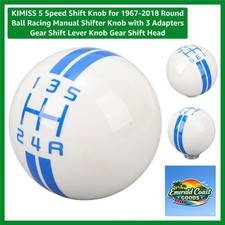 5 Speed Shift Knob For 1967-2018 Round Ball Racing Manual Shifter Knob With 3... 5 Speed Shift Knob For 1967-2018 Round Ball Racing Manual Shifter Knob With 3...