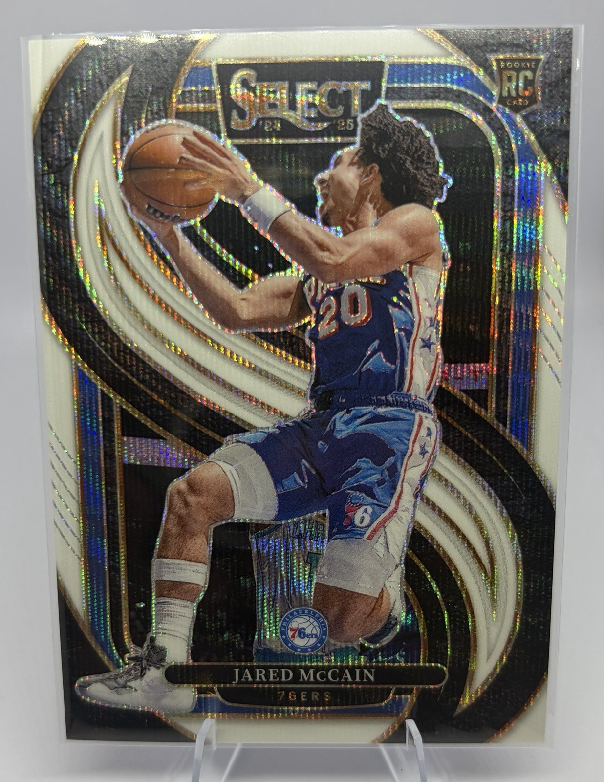 2024-25 Panini Select - Premier Level Jared McCain #184 Tri-Color Prizm (RC) /99