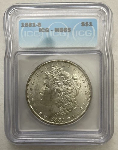 1881 S MORGAN SILVER DOLLAR ICG MS65