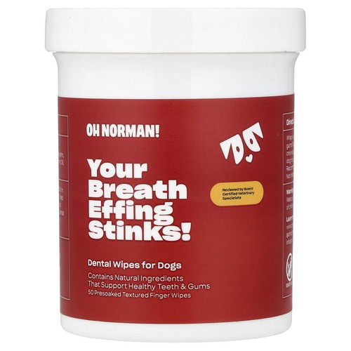 Your Breath Stinks! Dental Wipes For Dogs, 50 Wipes