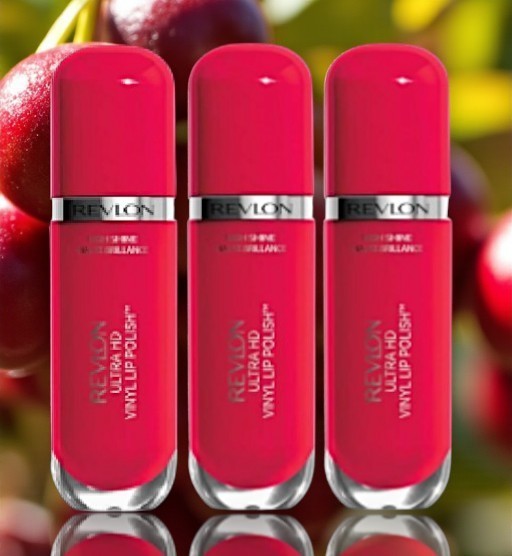 Revlon Ultra HD Vinyl Lip Polish Lipstick 910 Cherry On Top 02 Fl oz LOT OF 3 3690₽
