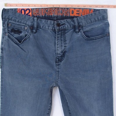 Herrens SuperDry 02 TRAVIS Slim Skinny Elasthan Blau Jeans W33 L34