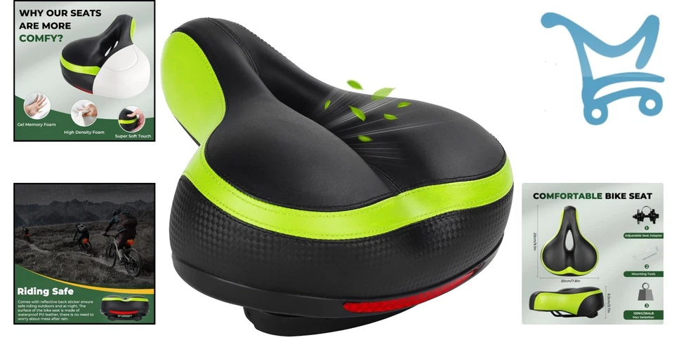 Cojín de asiento de bicicleta de espuma viscoelástica impermeable cómodo ajuste universal para bicicleta de carretera Foto 2 de 4