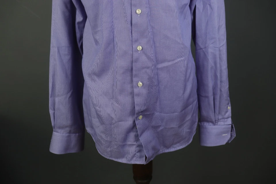 ETON Purple 100% Cotton Slim Fit Collared Button-Up Dress Shirt Size 43 / 17 - Image 3 of 4