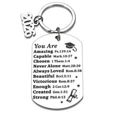 Class of 2026 Graduation Keychain Inspirational Christian Stainless Steel Gift