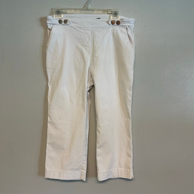 #ad BRIGGS White Flat Front Cropped Pants Women’s Size 8 $16.00