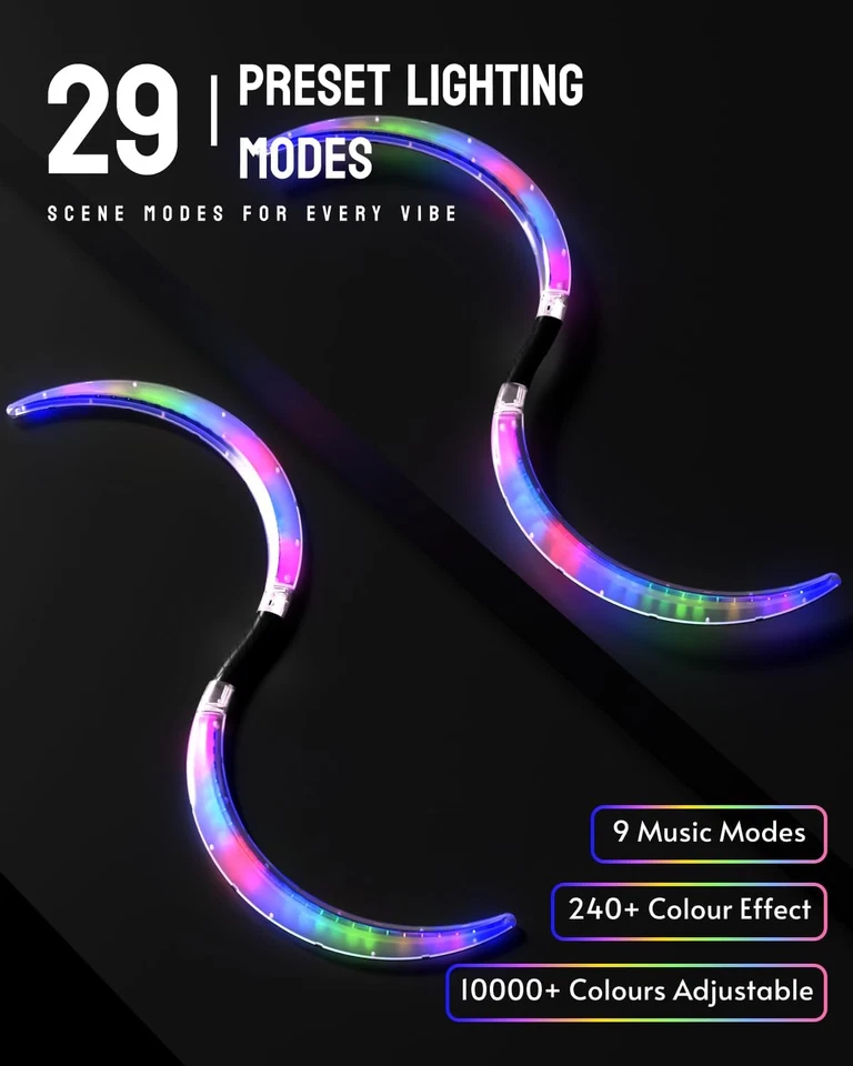 LED POI Staffs S-Form mit 241 Farblichtmodi USB Wiederaufladbar Magic LED S-S - Bild 2 von 4
