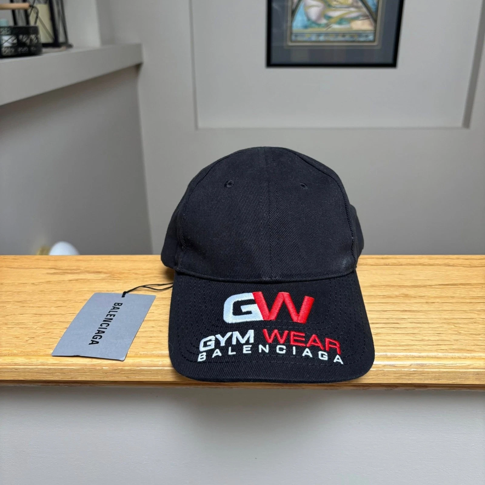 Balenciaga — Balenciaga Black Gymwear Logo Baseball Hat - MSRP: $495 - New - Authentic