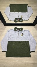 Vintage 1990s Disney Embroidered Jumping Mickey Mouse Fleece Zip Up Jacket