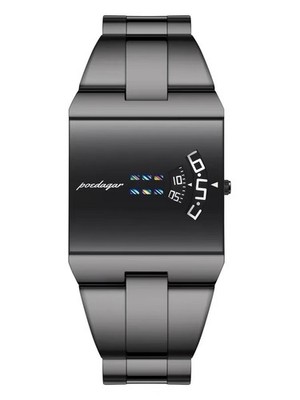 Rare Tech Rotating Disc Square Wristwatch