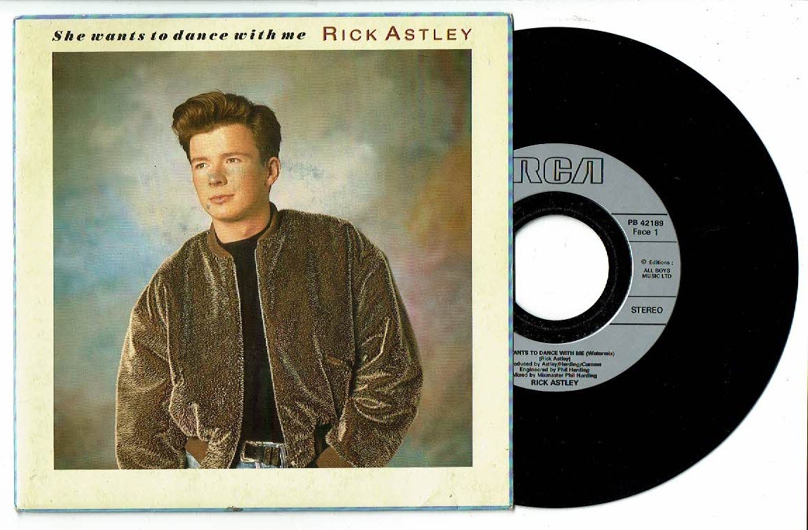 Rick Astley 7"" 45 RPM Vinyl Single SHE WANTS TO DANCE WITH ME RCA 42189