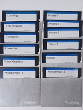 WordPerfect 1 and 2  10 Font/Graphics, Speller etc 5.25" Disks