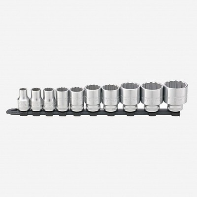 Stahlwille 12918/10-50 Outside Hex Socket Set on Plastic Socket Strip, Metric, 1