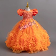 Girls Elegant Dress Sequins Luxury Birthday Prom Gown Children Princess Frocks
