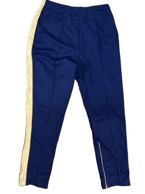 Gucci Men's Track Pants L Blue Drawstring Elastic Waist Side Stripe