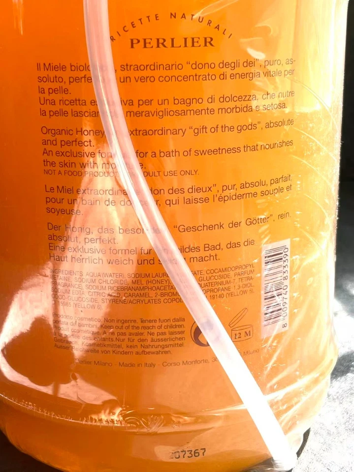 Perlier Honey Miel Shower Bath Cream Italy 3000ml/ 101 oz HUGE Bottle New Sealed - Image 3 of 4