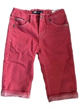 LEVI'S Girls Pink Cotton Stretch Skimmer Crop Jeans Capri Pants Shorts Sz 5X Reg