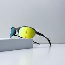 Oakley Romeo 2 X-Metal Gray Frame Yellow Blue Gradient Lens Sunglasses