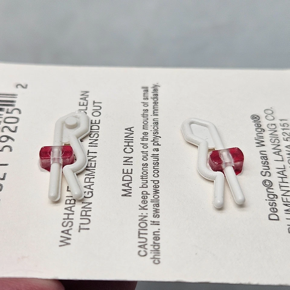 4 Vintage Susan Winget Shank Buttons Red Christmas Cottage House Hand Painted - Image 4 of 4