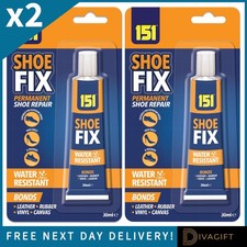 2 x 151 SHOE FIX GLUE 30ML STRONG ADHESIVE REPAIR FOR BOOTS TRAINERS HEELS SOLES