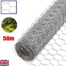 50m Wire Galvanised Metal Mesh Fencing Netting Hutch Chicken Coop Garden Welded~ 0.52 per metre