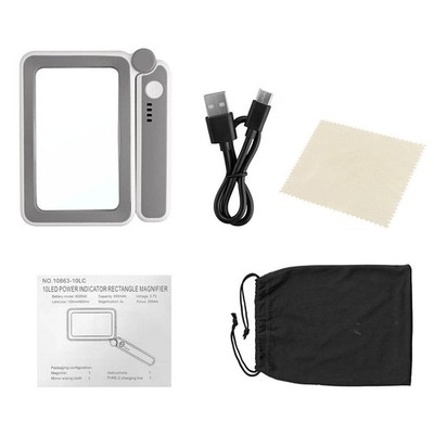 Large Full Page Magnifying Glass 4x With Acrylic Lens And 10 LEDs Touch Switch