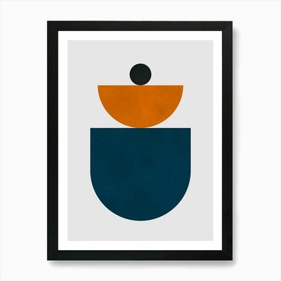 Kreise und Halbkreise in Harmonie Gerahmtes Wandbild Poster Leinwanddruck Bild
