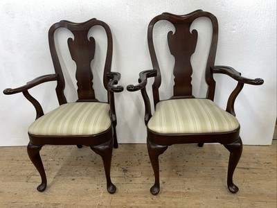 set of 2 STATTON FURNITURE OldTown Solid Cherry Dining ARM Chairs