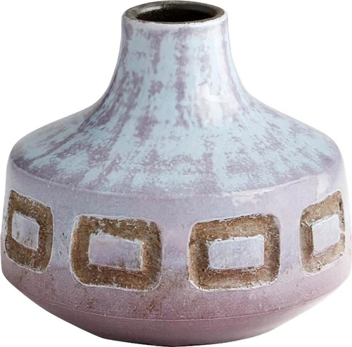 Rustic Bako Ceramic Vase with Reactive Blue Glaze - Picture 1 of 7