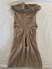 Spanx Size B Girdle Bodysuit Firming Shaper Size Medium Beige Open Crotch