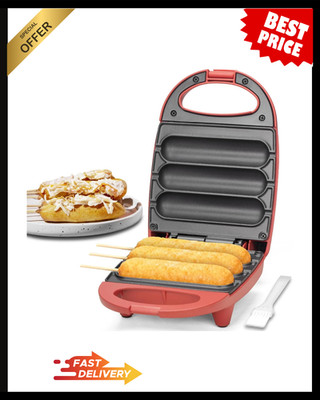 Electric Corn Dog Maker, Fryer for 3 Mini Corn Dogs on Stick, Cheese Mozzarella