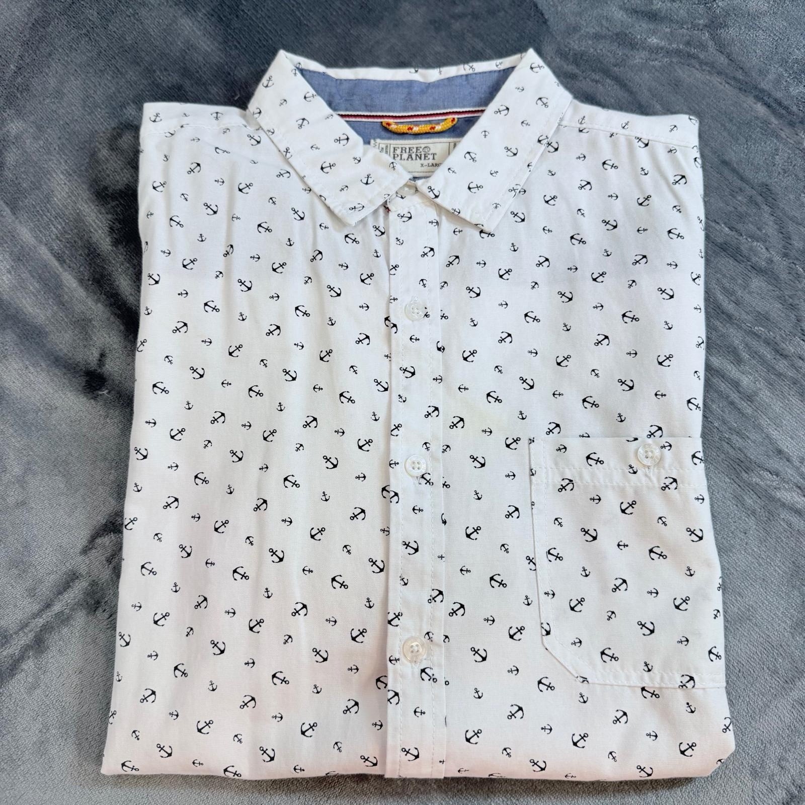 Free Planet Anchored AOP Button Down Shirt