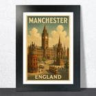 Manchester, England Travel Poster. Wall Art Print