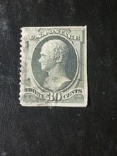 30-cent black stamp featuring Alexander Hamilton was issued between 1870