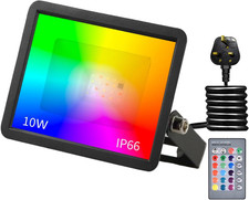 RGB LED Flood Light 10W Outdoor Colour Changing 220V Remote Control 16 Colours