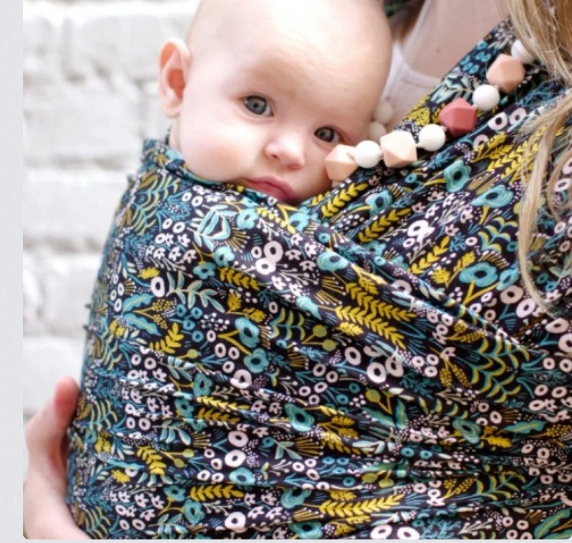 Rifle Paper Co. X Solly Baby Soft Carrier Wrap Menagerie Tapestry Midnight Flora