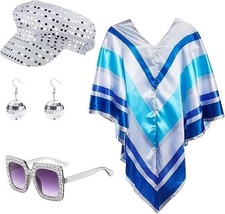 70s Outfits For Women Halloween Costume 4pcs Set, Fancy Dress Costumes For Women