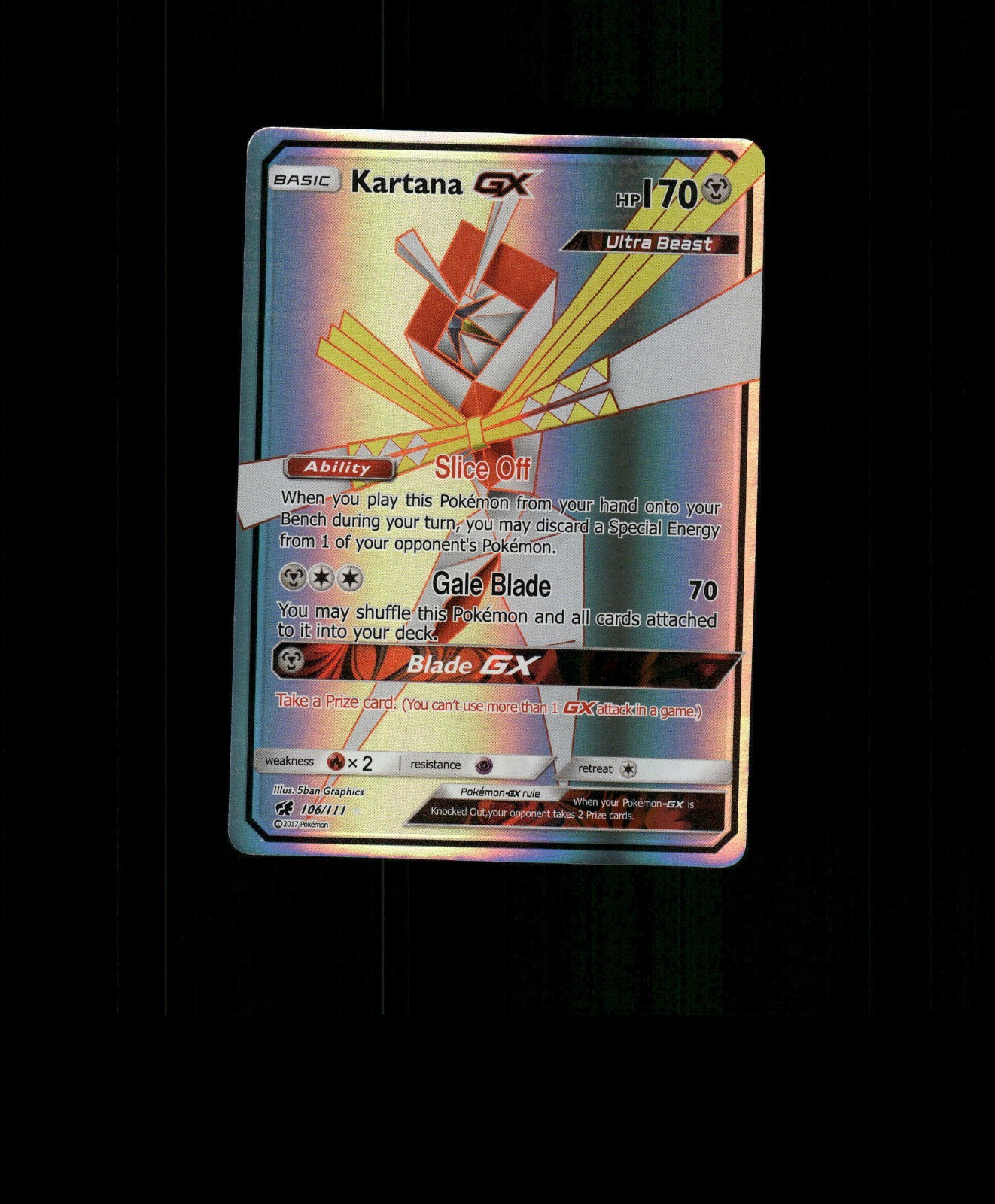 Fan-Art READ DESCRIPTION BELOW  HOLO Kartana Card Kartana Pokemon Card  p3