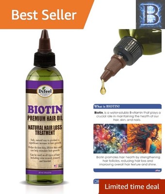 Transform Your Hair: 8oz Biotin Oil for Thickening, Growth & Care - Made in USA