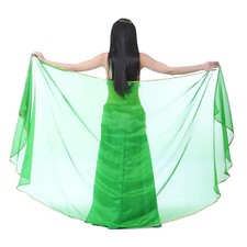 Women Lightweight Semicircle Chiffon Veil Belly Dance Scarf 98.43x47.24 In