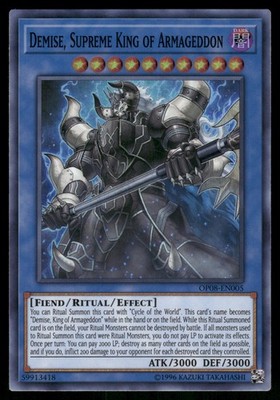 Yugioh Demise, Supreme King of Armageddon OP08-EN005 Super Rare Unlimited NM