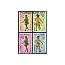 Togo 873-C223, C223a sheet, MNH. UPU-100, 1974. Mailman, Plane, Locomotive.